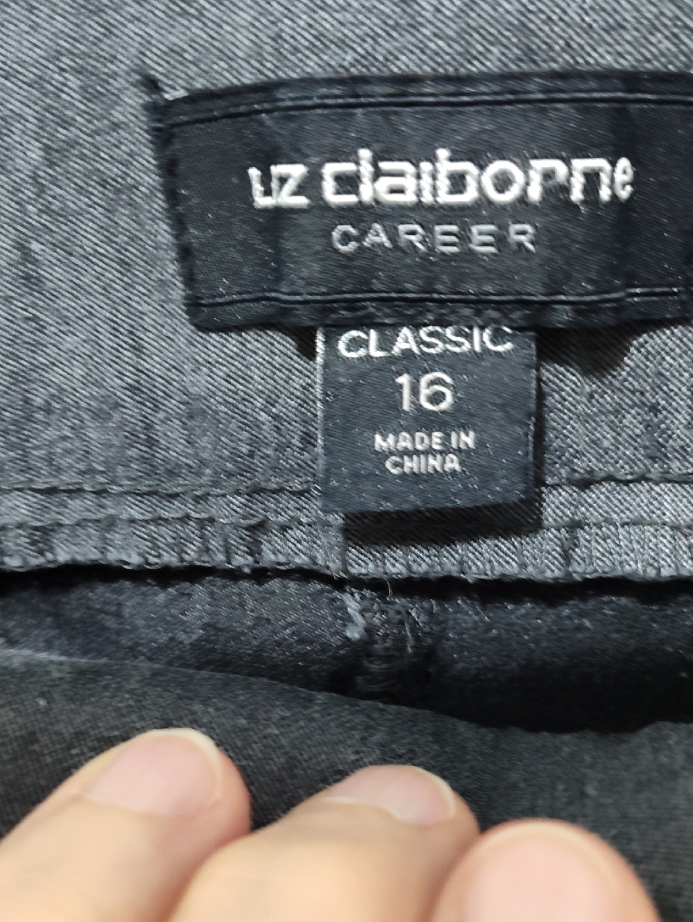 Liz Claiborne Career Pull-on Pants-Classic Straight Fit, Charcoal Gray, Size 16 - Picture 2 of 4